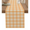 thumbnail image 1 of Table Runners 120 Inches Long Dress Scarves, Orange White Check Farmhouse Coffee/Dining/Kitchen Table Runner for Living Room, Farmhouse Fall Buffalo Plaid 13x120 Inch, 1 of 7