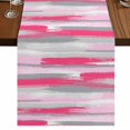 thumbnail image 1 of Table Runners 120 Inches Long Dress Scarves, Pink Gray Stripes Farmhouse Coffee/Dining/Kitchen Table Runner for Living Room, Watercolor Modern Abstract Minimalist 13x120 Inch, 1 of 9