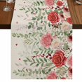thumbnail image 1 of Table Runners 120 Inches Long Dress Scarves, Pink Valentine's Day Farmhouse Coffee/Dining/Kitchen Table Runner for Living Room, Romantic Roses Weeping Watercolor Rustic 13x120 Inch, 1 of 9