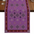 thumbnail image 1 of Table Runners 120 Inches Long Dress Scarves, Purple Boho Farmhouse Coffee/Dining/Kitchen Table Runner for Living Room, Country Abstract Geometric Ethnic Aesthetic 13x120 Inch, 1 of 9