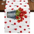 thumbnail image 1 of Table Runners 120 Inches Long Dress Scarves, Red Tulip Flowers Farmhouse Coffee/Dining/Kitchen Table Runner for Living Room, Spring Floral Vintage Drum Rustic 13x120 Inch, 1 of 9