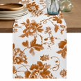 thumbnail image 1 of Table Runners 120 Inches Long Dress Scarves, Rustic Flowers Farmhouse Coffee/Dining/Kitchen Table Decor Table Runner for Living Room, Orange Pastoral Botanical Vintage Floral Leaves 13x120 Inch, 1 of 9