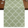 thumbnail image 1 of Table Runners 120 Inches Long Dress Scarves, Sage Green Moroccan Farmhouse Coffee/Dining/Kitchen Table Runner for Living Room, Boho Ethnic Chic Abstract Geometric 13x120 Inch, 1 of 9