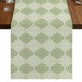 thumbnail image 1 of Table Runners 120 Inches Long Dress Scarves, Sage Green Morocco Farmhouse Coffee/Dining/Kitchen Table Runner for Living Room, Vintage Abstract Geometric Pattern 13x120 Inch, 1 of 9