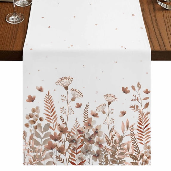 Table Runners 120 Inches Long Dress Scarves, Spring Floral Farmhouse Coffee/Dining/Kitchen Table Runner for Living Room, Watercolor Elegant Pastoral Flowers 13x120 Inch