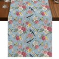 thumbnail image 1 of Table Runners 120 Inches Long Dress Scarves, Spring Red Floral Farmhouse Coffee/Dining/Kitchen Table Runner for Living Room, Daiy Birds Farmhouse Blue Botanical 13x120 Inch, 1 of 9