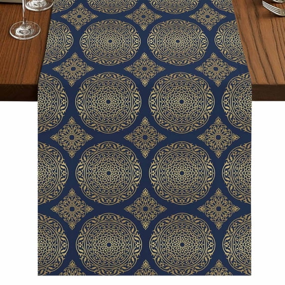 Table Runners 120 Inches Long Dress Scarves, Traditional Tribe Farmhouse Coffee/Dining/Kitchen Table Runner for Living Room, Retro Rustic Morocco Pattern 13x120 Inch