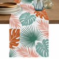 thumbnail image 1 of Table Runners 120 Inches Long Dress Scarves, Turquoise Orange Palm Leaves Farmhouse Coffee/Dining/Kitchen Table Decor Table Runner for Living Room, Tropical Botanical Summer 13x120 Inch, 1 of 9