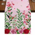 thumbnail image 1 of Table Runners 120 Inches Long Dress Scarves, Valentine's Day Farmhouse Coffee/Dining/Kitchen Table Runner for Living Room, Pink Red Roses Love Heart Eucalyptus Gradient 13x120 Inch, 1 of 9