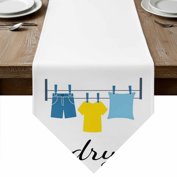Table Runners 120 Inches Long, Laundry Room Cotton Linen Kitchen Dining Coffee Table Runner for Party Home Decor, Modern Minimalist Drying Clothes Tabletop Dresser Scarves Runner Decor 13x120 Inch