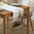 Table Runners 120 Inches Long, Realistic Style City Tower Building And