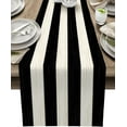 thumbnail image 1 of Table Runners 14X72 Inches Long, Black and White Striped,Cotton Linen Farmhouse Retro Rustic Barn Wood Texture Tablecloths Non-Slip Party Table Decorations for Kitchen,Home,Dining,Outdoor,, 1 of 6