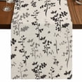 thumbnail image 1 of Table Runners 36 Inches Long Dress Scarves, Black Grey Botanical Farmhouse Kitchen/Dining Table Runner, Short Coffee Tablerunners, Rustic Country Spring Floral Summer Leaf 13x36 Inch, 1 of 9