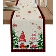 thumbnail image 1 of Table Runners 36 Inches Long Dress Scarves, Christmas Gnomes Farmhouse Kitchen/Dining Table Runner, Short Coffee Tablerunners, Xmas Tree Snowflake Rustic Red Black Plaid 13x36 Inch, 1 of 7