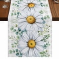 thumbnail image 1 of Table Runners 36 Inches Long Dress Scarves, Daisy Farmhouse Kitchen Table Runner, Short Coffee Tablerunners, Spring Floral Grey Plaid Eucalyptus Leaves 13x36 Inch, 1 of 9