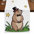 thumbnail image 1 of Table Runners 36 Inches Long Dress Scarves, Groundhog Day Farmhouse Kitchen/Dining Table Runner, Short Coffee Tablerunners, Spring Botanical Star Yellow 13x36 Inch, 1 of 9