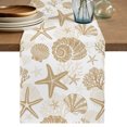 thumbnail image 1 of Table Runners 36 Inches Long Dress Scarves, Khaki Coastal Summer Farmhouse Kitchen/Dining Table Decor Table Runner, Short Coffee Tablerunners, Coral Shell Starfish Nautical 13x36 Inch, 1 of 9