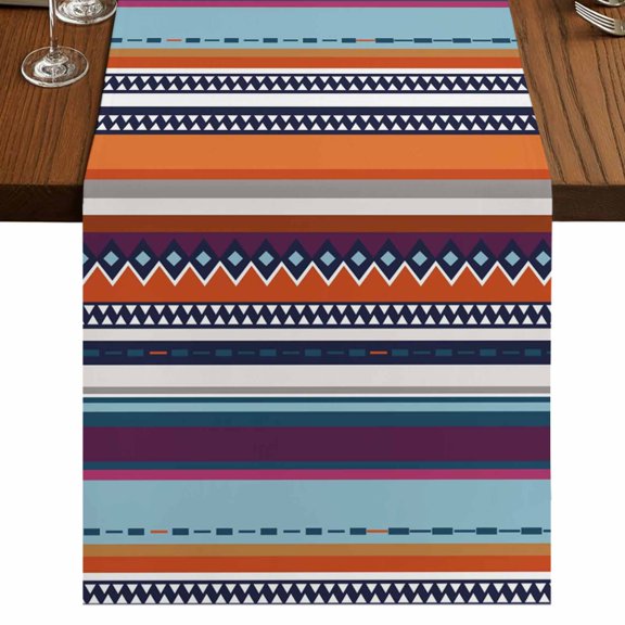 Table Runners 36 Inches Long Dress Scarves, Modern Bohemian Farmhouse Kitchen/Dining Table Runner, Short Coffee Tablerunners, Minimalist Abstract Boho Paisley Orange Red 13x36 Inch