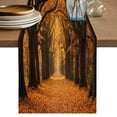 thumbnail image 1 of Table Runners 36 Inches Long Dress Scarves, Orange Maple Trees Fall Farmhouse Kitchen/Dining Table Decor Table Runner, Short Coffee Tablerunners, Romantic Forest Path 13x36 Inch, 1 of 9