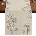 thumbnail image 1 of Table Runners 36 Inches Long Dress Scarves, Retro Beige Flowers Farmhouse Kitchen/Dining Table Runner, Short Coffee Tablerunners, Rustic Abstract Floral Simple Art 13x36 Inch, 1 of 9