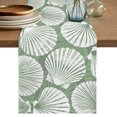 thumbnail image 1 of Table Runners 36 Inches Long Dress Scarves, Sage Green Scallop Coastal Farmhouse Kitchen/Dining Table Decor Table Runner, Short Coffee Tablerunners, Summer Beach Nautical 13x36 Inch, 1 of 9