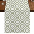thumbnail image 1 of Table Runners 36 Inches Long Dress Scarves, Sage Green White Geometric Farmhouse Kitchen/Dining Table Runner, Short Coffee Tablerunners, Modern Abstract Art 13x36 Inch, 1 of 9