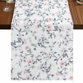 thumbnail image 1 of Table Runners 36 Inches Long Dress Scarves, Spring Flowers Farmhouse Kitchen/Dining Table Runner, Short Coffee Tablerunners, Blue Pink Floral Leaves Pastoral Botanical 13x36 Inch, 1 of 9