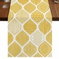 thumbnail image 1 of Table Runners 36 Inches Long Dress Scarves, Yellow Geometric Farmhouse Kitchen Table Runner, Short Coffee Tablerunners, Morocco Modern Abstract Plaid Art 13x36 Inch, 1 of 9