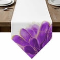 thumbnail image 1 of Table Runners 36 Inches Long, Purple Gold Cotton Linen Kitchen Dining Coffee Table Runner for Party Home Decor, Abstract Flower Ombre Aesthetics Paint Tabletop Dresser Scarves Runner 13x36 Inch, 1 of 9