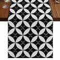 thumbnail image 1 of Table Runners 48 Inches Long Dress Scarves, Black Rhombus Farmhouse Kitchen/Dining Table Runner, Short Coffee Tablerunners, Retro Abstract Geometric Pattern 13x48 Inch, 1 of 9