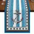 thumbnail image 1 of Table Runners 48 Inches Long Dress Scarves, Blue Anchor Farmhouse Kitchen/Dining Table Runner, Short Coffee Tablerunners, Nautical Summer Beach Coastal Ocean Art 13x48 Inch, 1 of 9