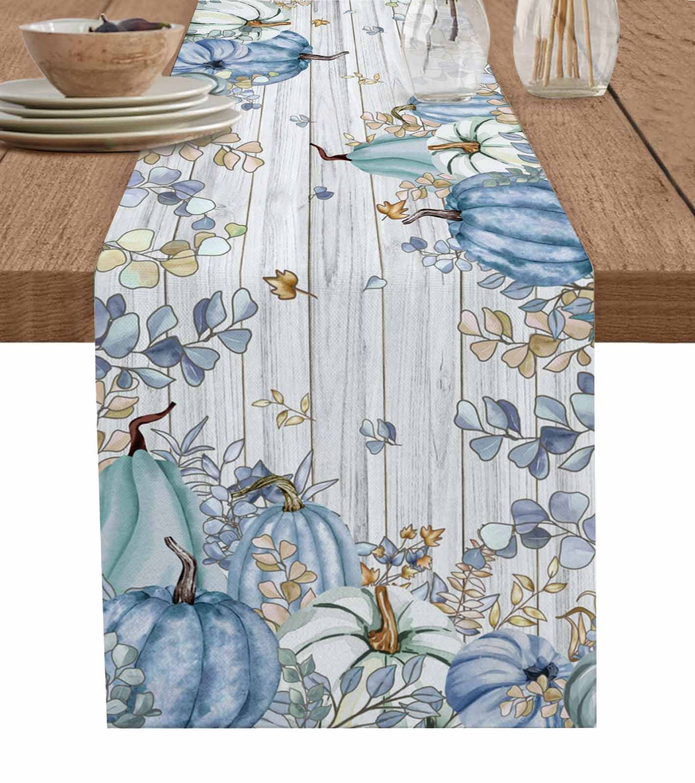 Table Runners 48 Inches Long Dress Scarves, Blue Teal Fall Farmhouse ...