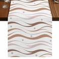 thumbnail image 1 of Table Runners 48 Inches Long Dress Scarves, Brown Stripes Farmhouse Kitchen/Dining Table Runner, Short Coffee Tablerunners, Minimalism Ombre Waves Abstract Textures 13x48 Inch, 1 of 9