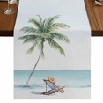 thumbnail image 1 of Table Runners 48 Inches Long Dress Scarves, Coastal Beach Farmhouse Kitchen/Dining Table Runner, Short Coffee Tablerunners, Summer Palm Tree Nautical Ocean Seaside 13x48 Inch, 1 of 9