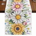 thumbnail image 1 of Table Runners 48 Inches Long Dress Scarves, Colorful Daisy Floral Farmhouse Kitchen/Dining Table Runner, Short Coffee Tablerunners, Spring Flowers Botanical Leaves Rustic 13x48 Inch, 1 of 9
