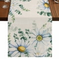 thumbnail image 1 of Table Runners 48 Inches Long Dress Scarves, Daisy Eucalyptus Leaves Farmhouse Kitchen/Dining Table Runner, Short Coffee Tablerunners, Rustic Weeping Botanical Linen 13x48 Inch, 1 of 9