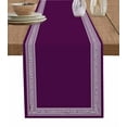thumbnail image 1 of Table Runners 48 Inches Long Dress Scarves, Dark Purple Greek Key Farmhouse Kitchen/Dining Table Runner, Short Coffee Tablerunners, Geometric Greece Ancient Farmhouse Geo 13x48 Inch, 1 of 7