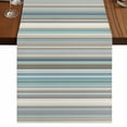 thumbnail image 1 of Table Runners 48 Inches Long Dress Scarves, Light Blue Striped Farmhouse Kitchen/Dining Table Runner, Short Coffee Tablerunners, Farmhouse Thin Line Modern Abstract Art 13x48 Inch, 1 of 9