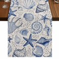 thumbnail image 1 of Table Runners 48 Inches Long Dress Scarves, Navy Blue Coastal Farmhouse Kitchen Table Runner, Short Coffee Tablerunners, Nautical Ocean Shell Starfish Sea Rustic 13x48 Inch, 1 of 9