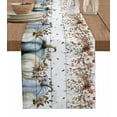 thumbnail image 1 of Table Runners 48 Inches Long Dress Scarves, Navy Blue Pumpkin Fall Farmhouse Kitchen/Dining Table Runner, Short Coffee Tablerunners, Thanksgiving Leaves Floral Wooden 13x48 Inch, 1 of 7