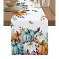 thumbnail image 1 of Table Runners 48 Inches Long Dress Scarves, Orange Blue Grey Fall Farmhouse Kitchen/Dining Table Runner, Short Coffee Tablerunners, Thanksgiving Pumpkins Botanical 13x48 Inch, 1 of 7