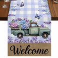 thumbnail image 1 of Table Runners 48 Inches Long Dress Scarves, Purple Flowers Farmhouse Kitchen/Dining Table Runner, Short Coffee Tablerunners, Weeping Spring Floral Truck Butterfly Checkered 13x48 Inch, 1 of 9