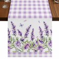 thumbnail image 1 of Table Runners 48 Inches Long Dress Scarves, Purple Lavenders Farmhouse Kitchen Table Runner, Short Coffee Tablerunners, Spring Floral Plaid Farmhouse Elegant 13x48 Inch, 1 of 9