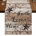 thumbnail image 1 of Table Runners 48 Inches Long Dress Scarves, Rustic Star Brown Farmhouse Kitchen/Dining Table Runner, Short Coffee Tablerunners, Vintage Plants Berry Wooden Grain 13x48 Inch, 1 of 9