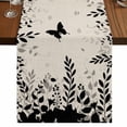 thumbnail image 1 of Table Runners 48 Inches Long Dress Scarves, Spring Botanical Farmhouse Kitchen/Dining Table Runner, Short Coffee Tablerunners, Black Eucalyptus Butterfly Rustic 13x48 Inch, 1 of 9