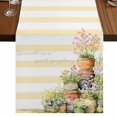 thumbnail image 1 of Table Runners 48 Inches Long Dress Scarves, Spring Flowers Farmhouse Kitchen/Dining Table Runner, Short Coffee Tablerunners, Country Botanical Budding Floral Pot Stripes 13x48 Inch, 1 of 9