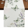thumbnail image 1 of Table Runners 48 Inches Long Dress Scarves, Spring Lavender Farmhouse Kitchen/Dining Table Runner, Short Coffee Tablerunners, Garden Botanical Leaves Butterflies 13x48 Inch, 1 of 9