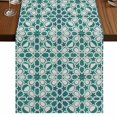 thumbnail image 1 of Table Runners 48 Inches Long Dress Scarves, Teal Green Farmhouse Kitchen/Dining Table Runner, Short Coffee Tablerunners, Vintage Abstract Geometric Texture 13x48 Inch, 1 of 9