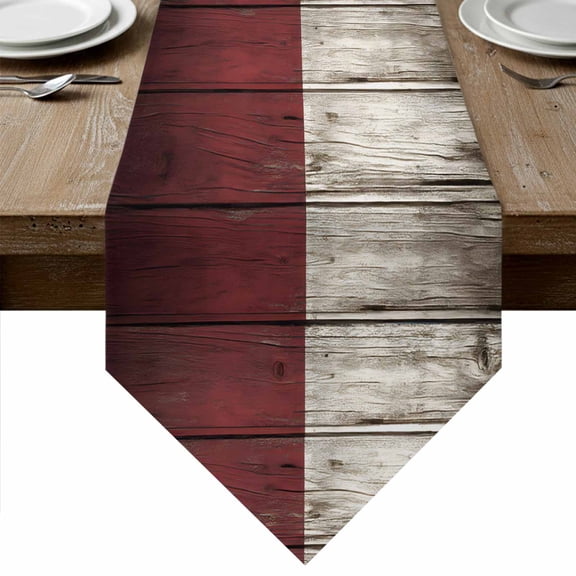 Table Runners 48 Inches Long, Vintage Star Country Cotton Linen Kitchen Dining Coffee Table Runner for Party Home Decor, American Flag Blue Red Tabletop Dresser Scarves Runner Decor 13x48 Inch