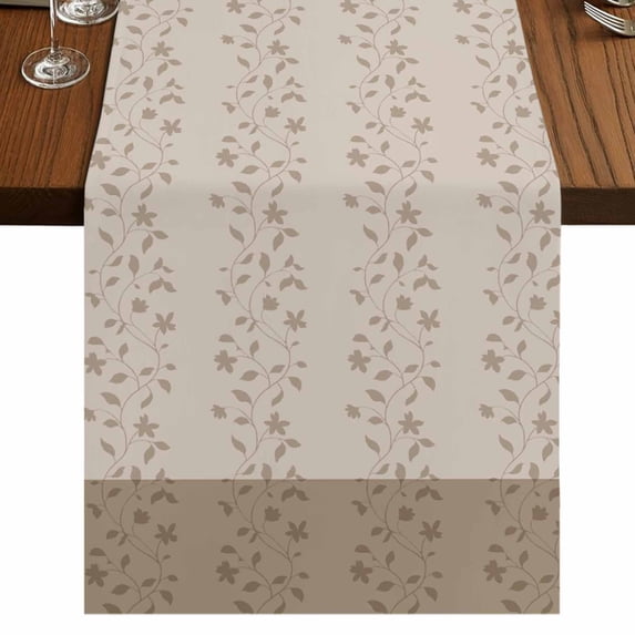 Table Runners 60 Inches Long Dress Scarves, Beige Pink Floral Farmhouse Kitchen/Dining Table Runner, Small Coffee Tablerunners, Spring Flowers 13x60 Inch